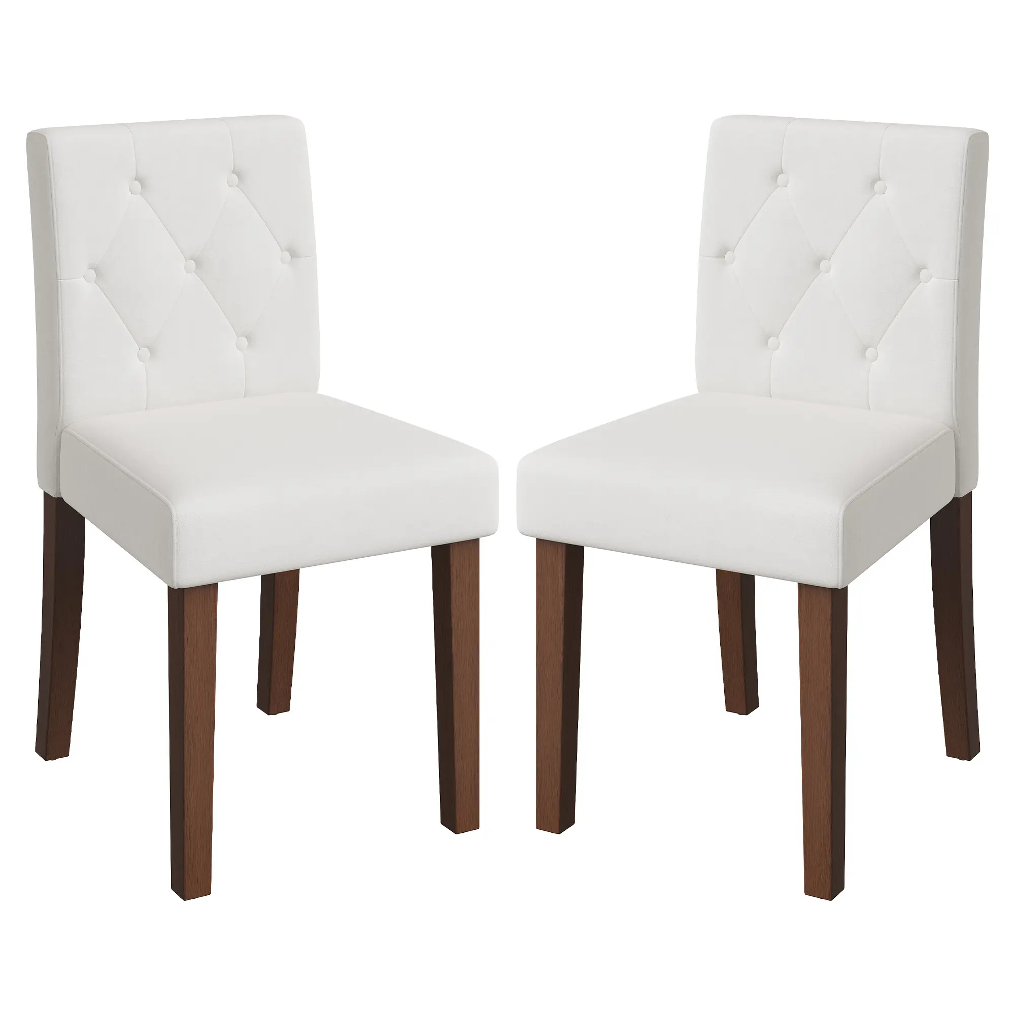 2PC Comfortable Parsons Dining Chairs– Modern Farmhouse Upholstered, High Back, Thick Cushion, Sturdy Wooden Legs