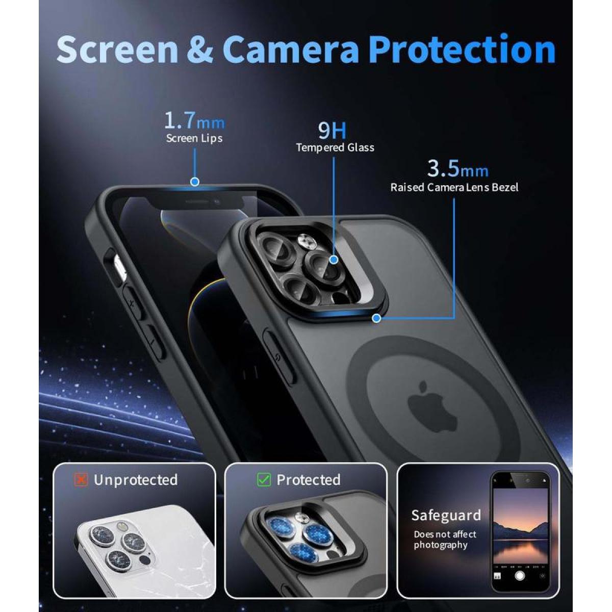 Shockproof Camera Lens Protectors & Stand Protective Phone Case for iPhone 17 Pro Max 16 15 14 13 12 Pro MagSafe Durable Wireless Magnetic TPU Case with TPU Material and Silicone Strap