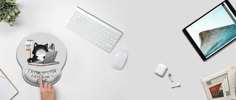 Ergonomic Cat Mouse Pad with Wrist Rest, Gaming Mouse Pad with Wrist Support, Funny Mouse Pad for Desk, Computer Mousepad with Non-Slip Pain Relief PU Base, Cute Office Desk Accessory Ergonomic Cat Mouse Pad with Wrist Rest, Gaming Mouse Pad with Wrist Support, Funny Mouse Pad for Desk, Computer Mousepad with Non-Slip Pain Relief PU Base, Cute Office Desk Accessory