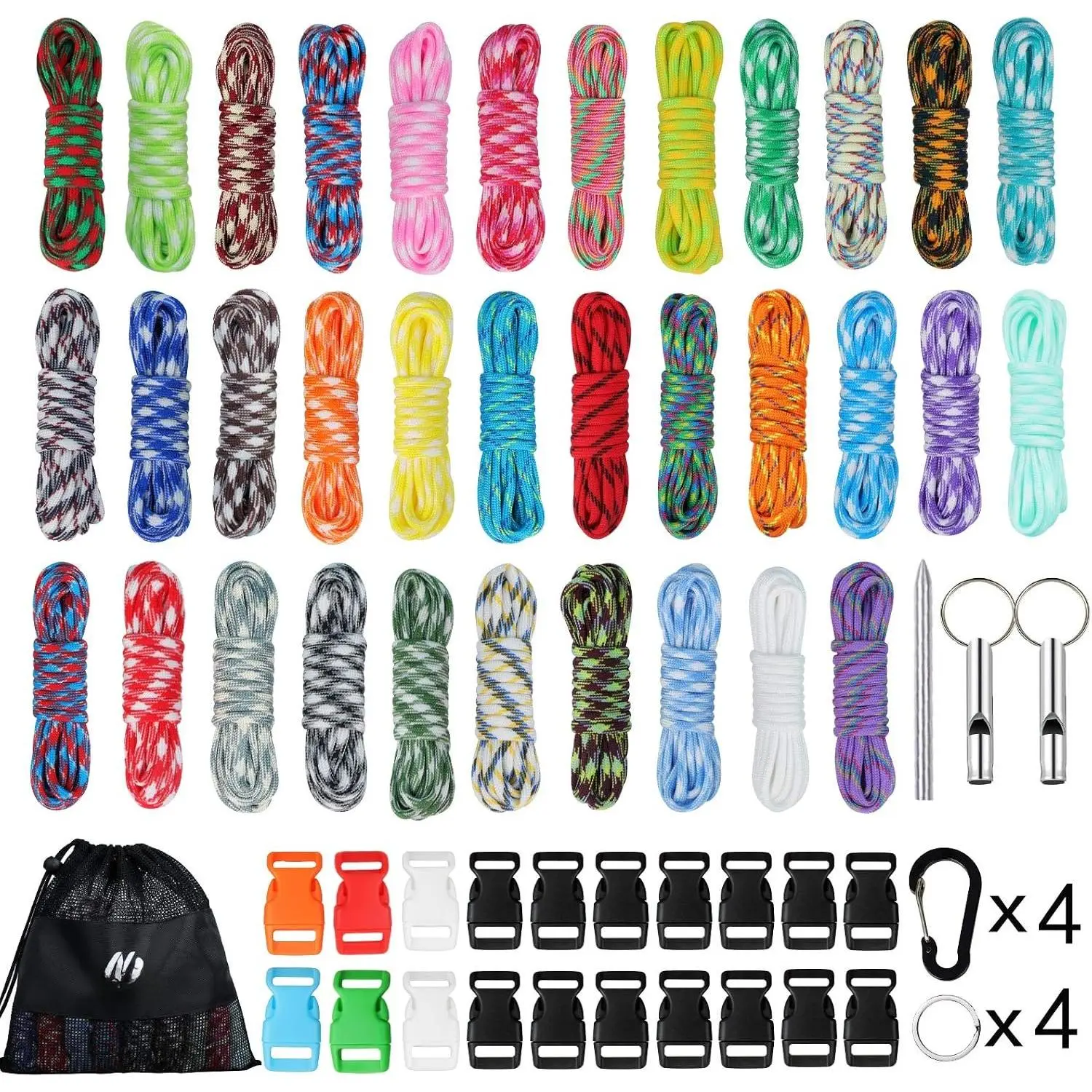 Paracord Combo Kits - 550 Type III Parachute Cord - Bracelet Crafting Kits,  Rope Making lanyards, ,Bracelet