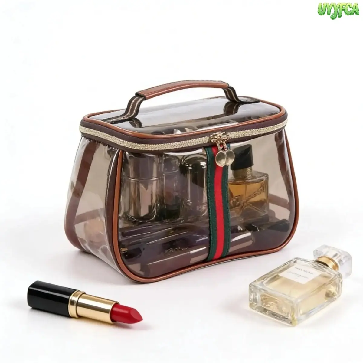 Vintage Transparent Pvc Toiletry Bag, Waterproof Cosmetic Storage Organizer With Smooth Zipper And Reinforced Handles, Large‑Capacity Travel Makeup Pouch For Vacation, Daily Use And School,back to school,back to school haul