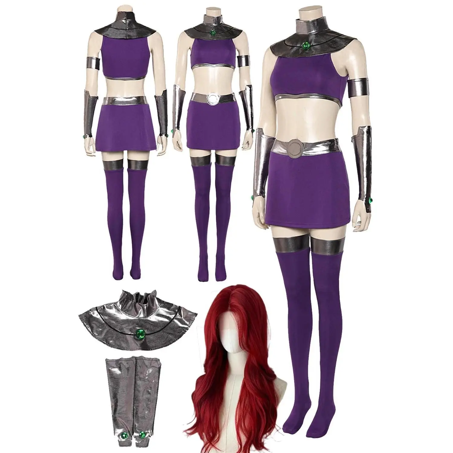 Princess Koriand'r Cosplay Role Play Cartoon Teen Cosplay Titan Starfire Costume Adult Women Fantasy Fancy Dress Up Party Cloth