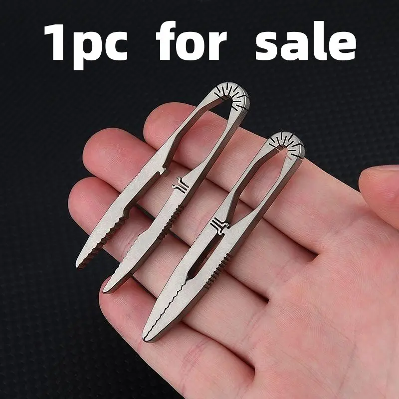 Titanium Alloy Mini Tweezers Clip, Flat Head Small Eyebrow Clip, Portable Keychain Edc Tool, Outdoor Essentials, Compact and Lightweight