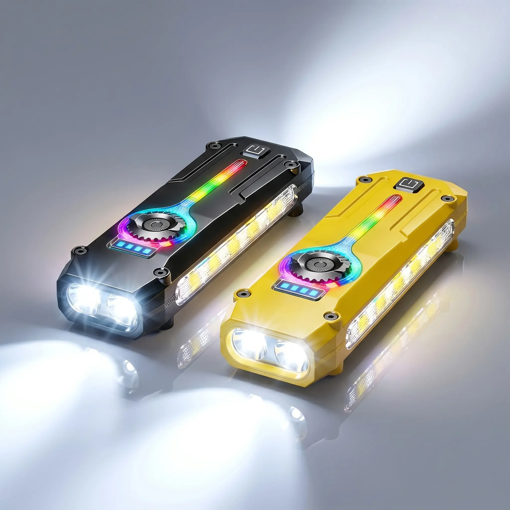 Rechargeable LED Multitool Flashlight with Laser and UV Flashlight, Super Bright High-Lumen Tactical Flashlight, Magnetic Work Light, Mini Pocket Flashlight Torch, Camping Essentials Outdoor Survival Tool