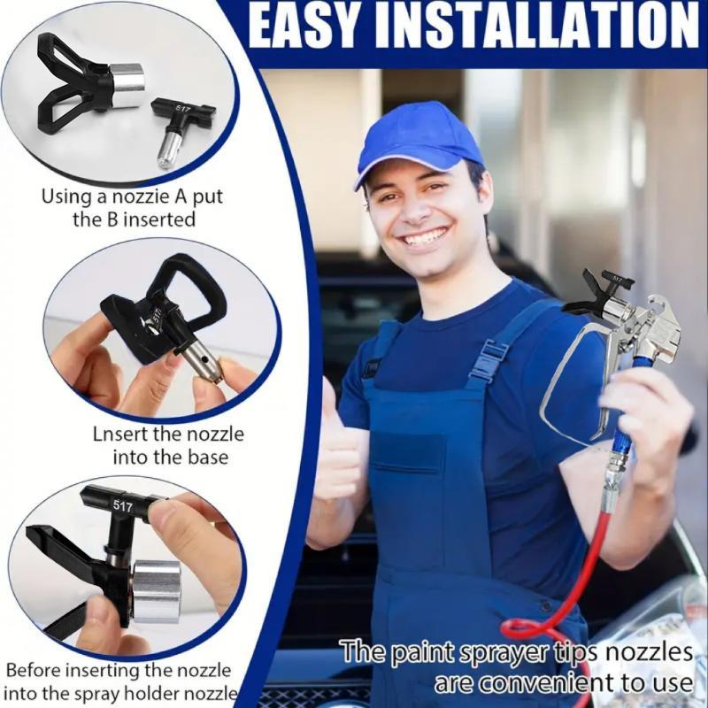 Airless Paint Sprayer Kit, Professional Paint Spraying Tool Set with 32.8 ft High-Pressure Hose, 5 Reversible Nozzles, 2 Tip Guards and 2 Spray Head Extensions, Handheld Heavy-Duty Power Airbrush Tool #TOP PICKS