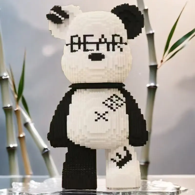 Classic Cool Bear DIY Model Blocks, Creative Intelligence Building Blocks for Youth and Adults, Adult Puzzle Toy, Home Decoration, Handmade Project