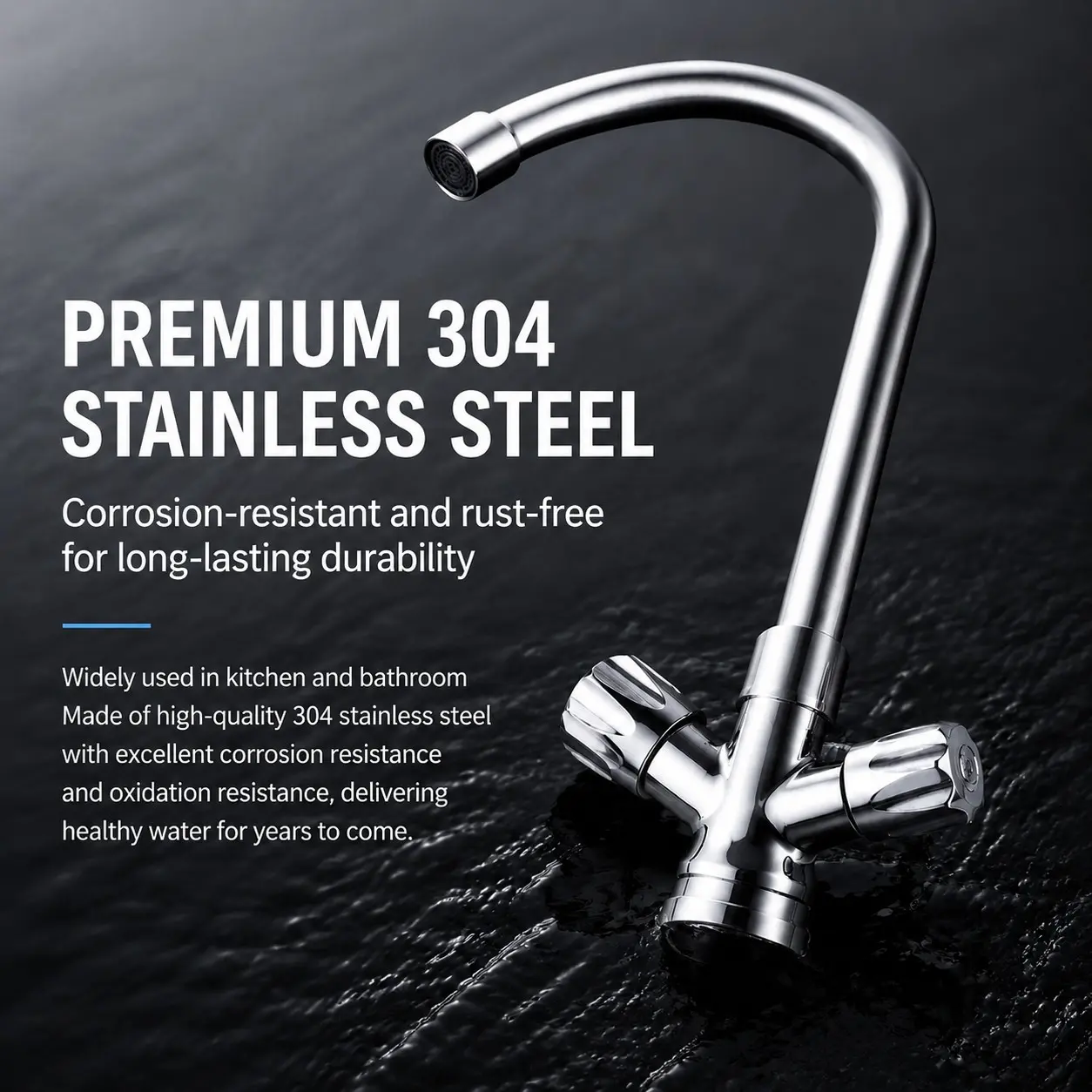 360° Rotating Kitchen Faucet, High-Pressure Water Saving Flow, Ideal for Cooking and Cleaning, Single Pack, Efficient and Versatile Design