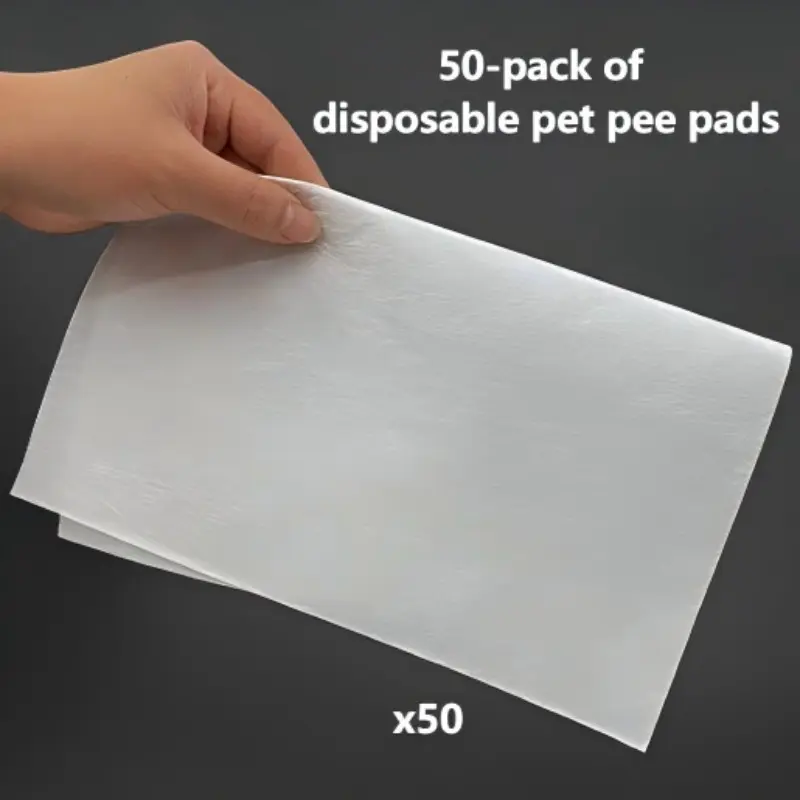 50 Sheets Disposable Pet Pee Pads Urine Absorbent Paper, Multi-Functional Absorbent Paper for All Pets, Available in Two Sizes