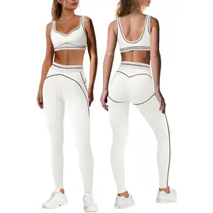 Womens 2 Piece Workout Sets Athletic Yoga Sets Pilates Gym Outfits Butt Lifting Leggings and Sports Bra