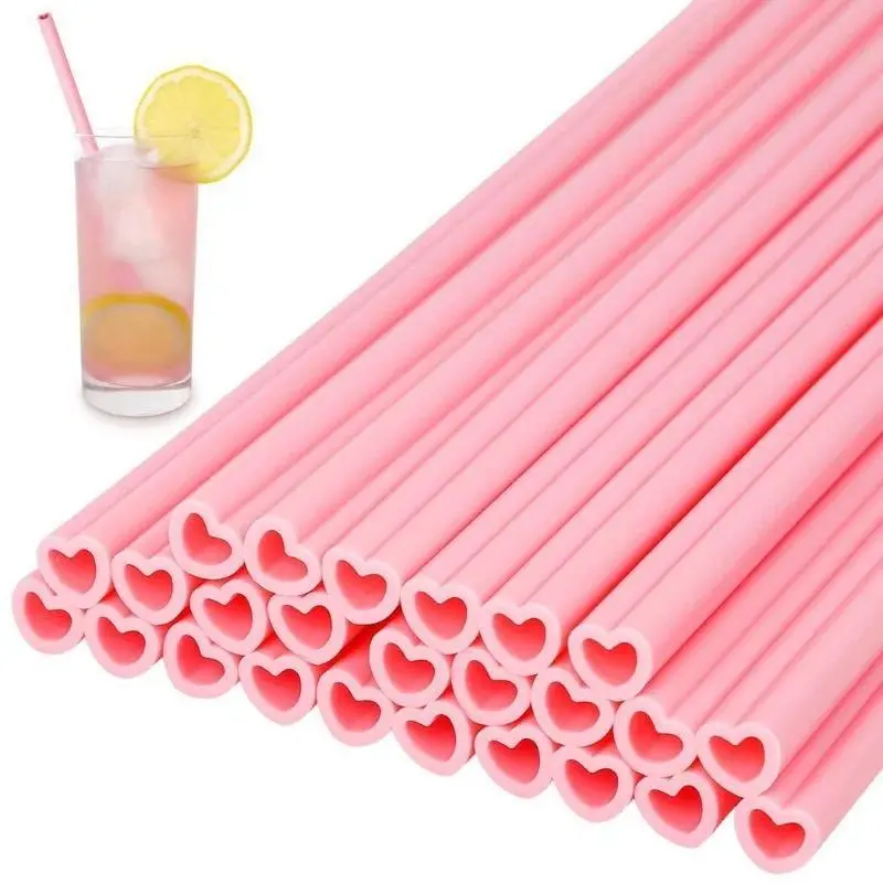 50/100pcs Heart-Shaped Red & Pink Straws for Valentine's Day Gifts, Date Nights, Anniversaries, Romantic Parties, Wedding Decor