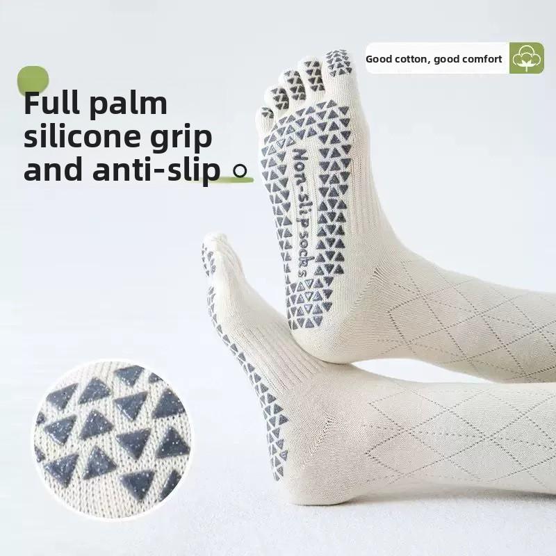 Five-finger yoga socks, professional non-slip stockings, autumn and winter calf socks, Pilates, sports fitness, dance, and compression socks