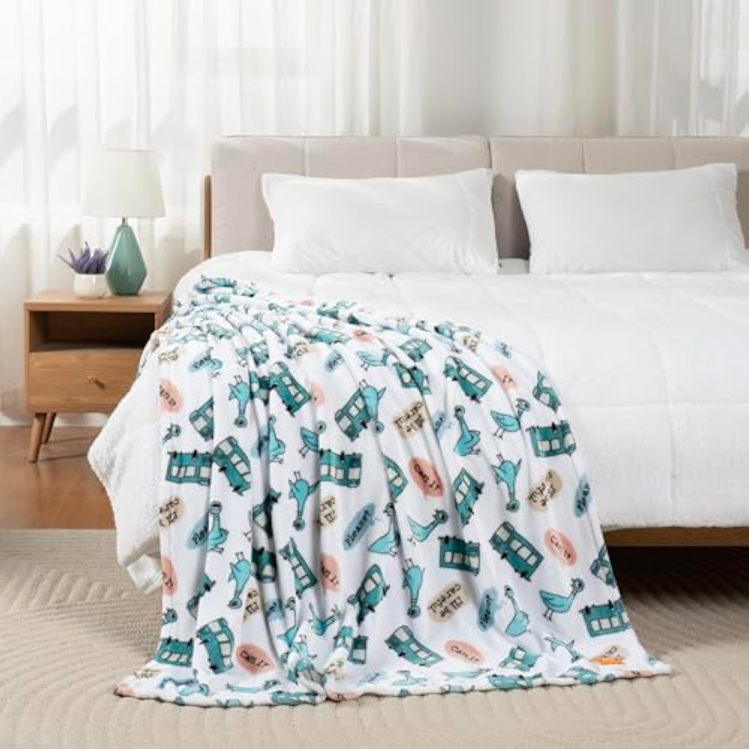 Eyesoul Berkshire Blanket VelvetLoft® Luxury Soft Polyester Throw Blanket, Don’t Let The Pigeon Drive The Bus