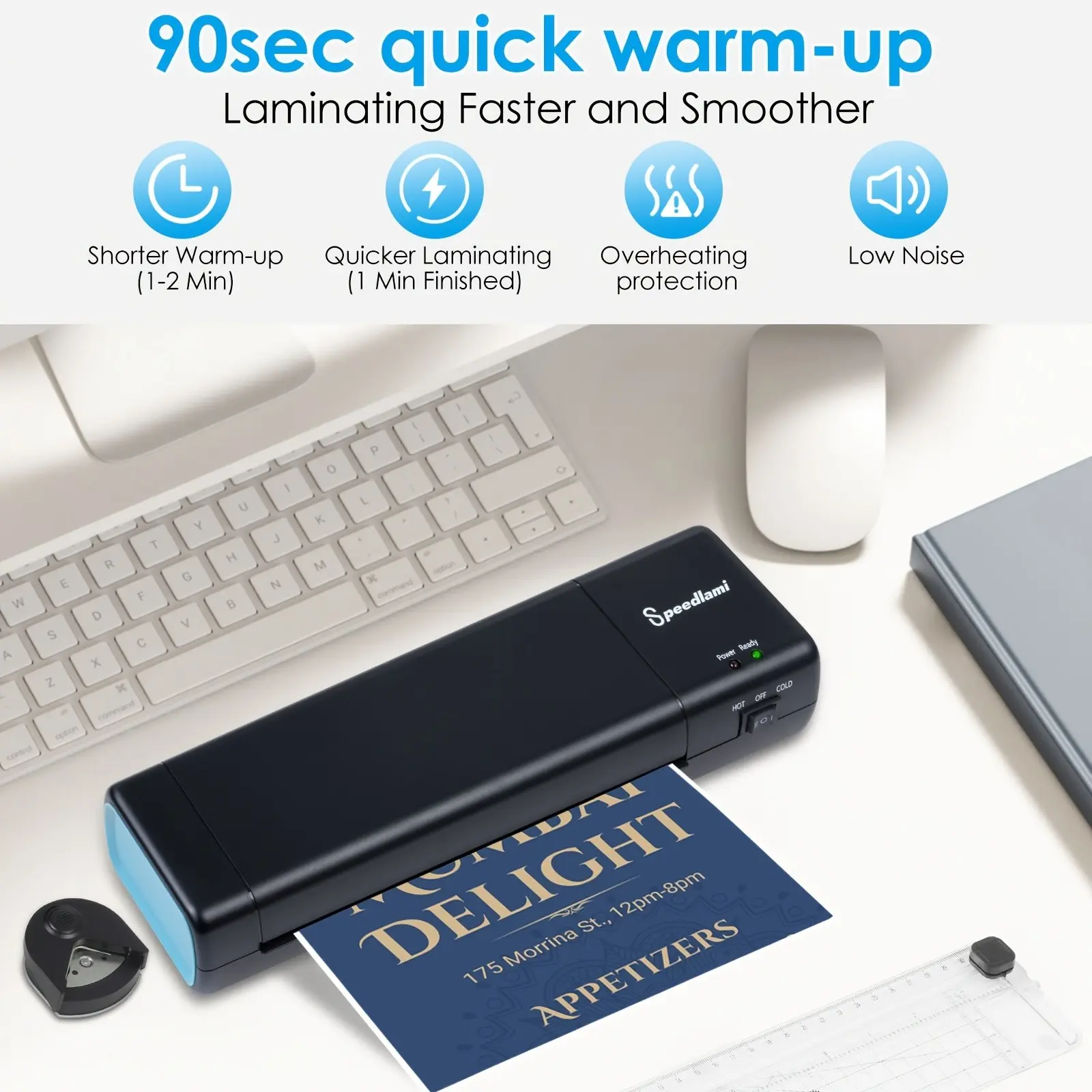 4-In-1 Laminator Machine, A4 Hot And Cold Laminator with Paper Trimmer And Corner Rounder, Fast Heating, New ABS Material, Jam Release Laminator, 9-Inch Laminator for Home School Office