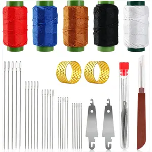 36 Pcs Big Eye Steel Needles & Thread Set, Complete Hand Sewing Repair Tools Kit, Portable DIY Handmade Craft Supplies for Sewing Projects, Ideal for Beginners, Professional DIY Lovers, Perfect Gift for Mom, Grandma and Craft Adults