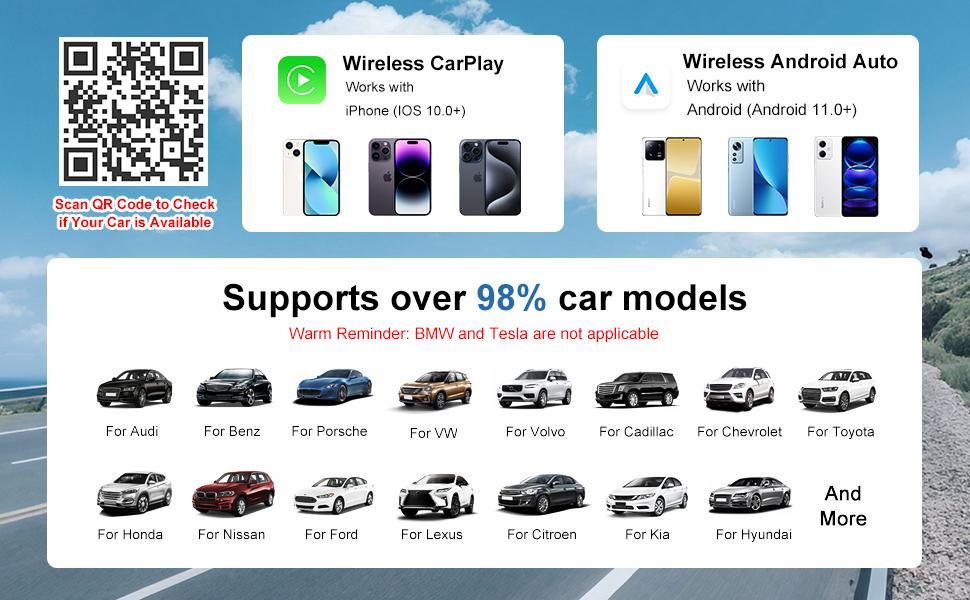 Wireless CarPlay Adapter for Android Auto – Convert Wired to Wireless in Seconds, Compact Design with USB Cable, Stable & Low Latency Connection for 2020+ Vehicles Wireless CarPlay Adapter for Android Auto – Convert Wired to Wireless in Seconds, Compact Design with USB Cable, Stable & Low Latency Connection for 2020+ Vehicles