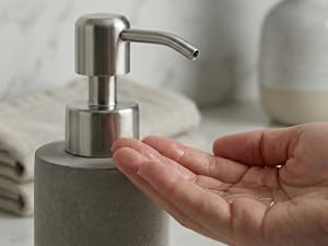 Soap Dispenser Pump Head Replacement Spare for Standard 28/400 (26 mm - 28mm / 1.02 in-1.10 in) Neck Size, Stainless Steel Brushed Finish