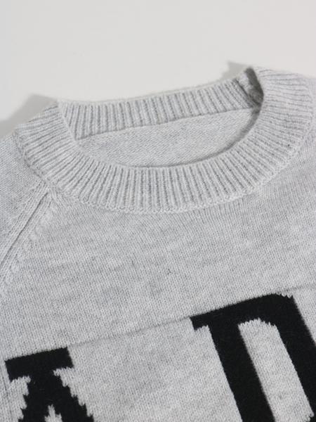 Women's American Vintage Style Letter Print Sweater, Casual Slouchy Knitwear, Suitable for Spring/Autumn/Winter Seasons