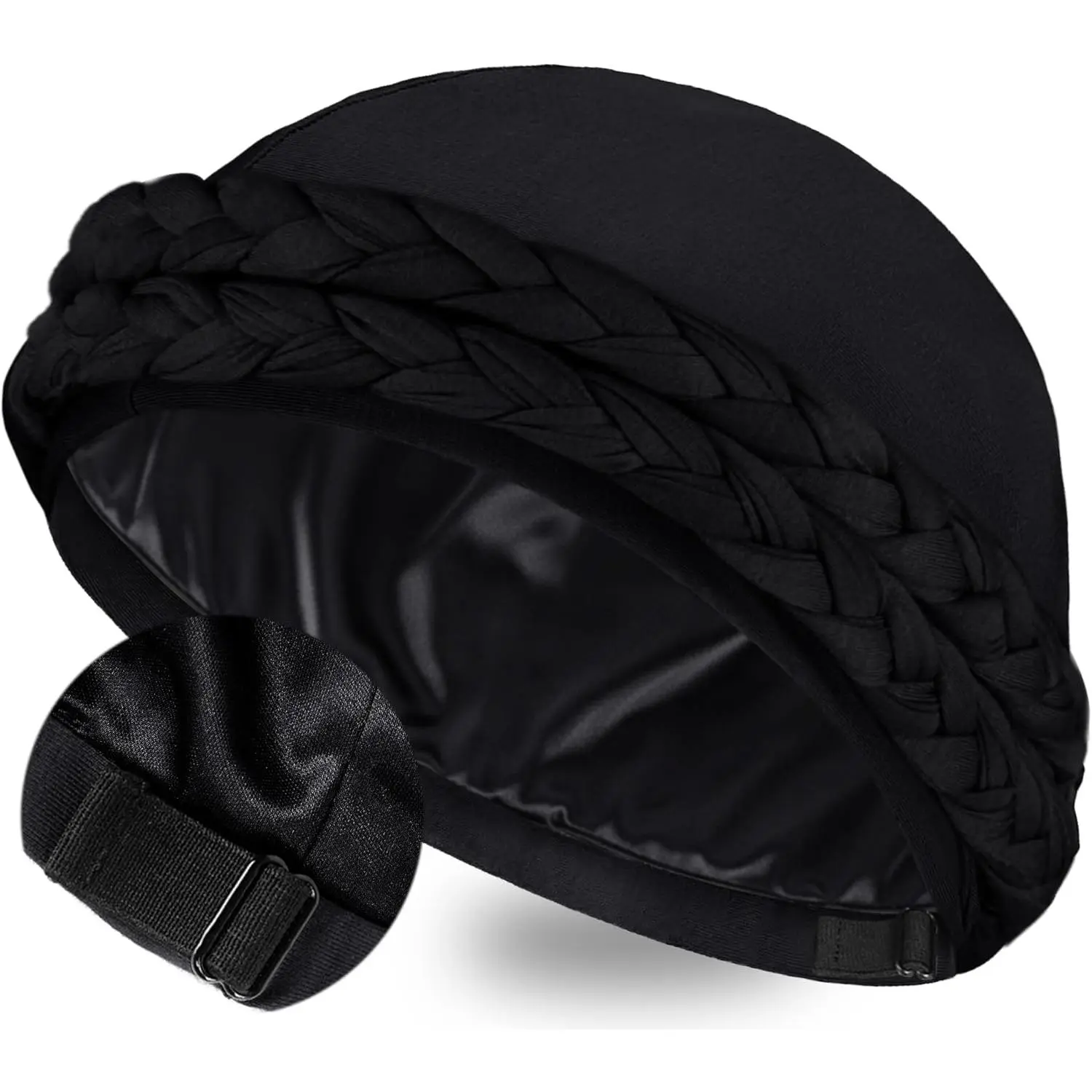 Adjustable Satin Lined Turban  Women Mens Halo Turban Silky Lined Head Wraps  Waves Braids Locs Sleep Cap New model