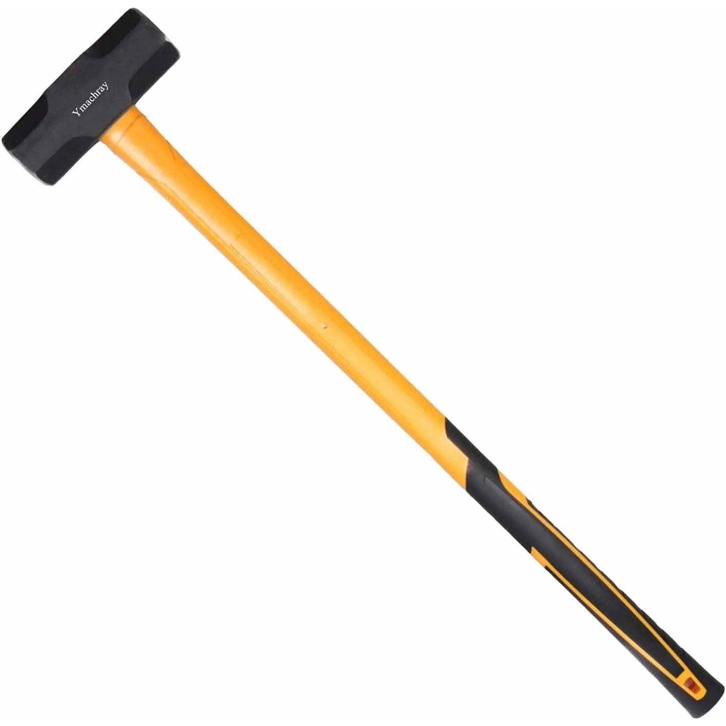 10 LB Sledge Hammer with Heavy Duty Construction, 35-Inch Fiberglass Handle, Overstrike Protection, Textured Grip