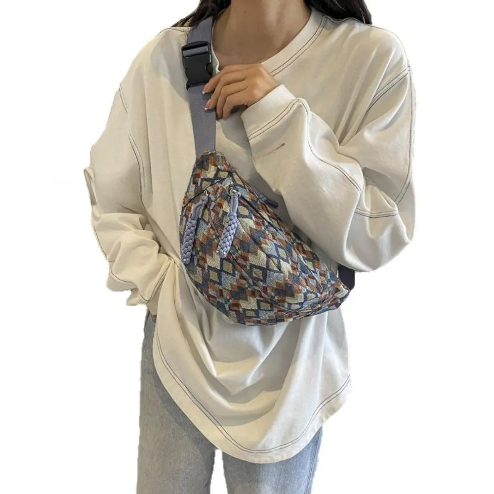 2026 New Female 2-in-1 Waist Pack & Crossbody Bag - Korean-Style Casual Sporty Chic Belt Bag, Wide Strap, Lightweight Athletic Design, Ideal for Daily Commute, Hands-Free Hiking