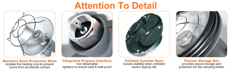 Propane Heater 8500BTU Portable Camping Gas Heater Tent Heater with Reinforced Base Propane Gas Tank Holder for Outdoor Camping Tent Garage Fishing,Valentines Day Gifts Men Easter