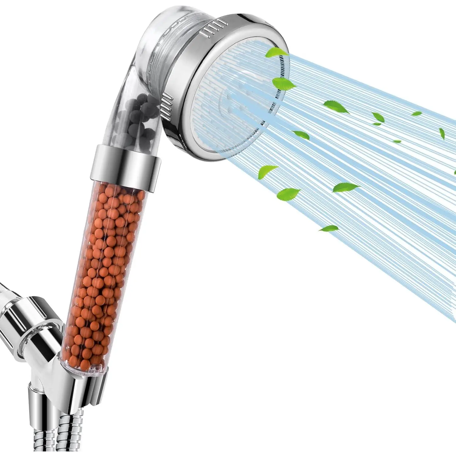 Filtered Shower  with Handheld, High , for Hard Water | 3 Modes Shower with Handheld , Water Softener, with Mineral Beads to Remove Chlorine & Fluoride, for Dry Hair &