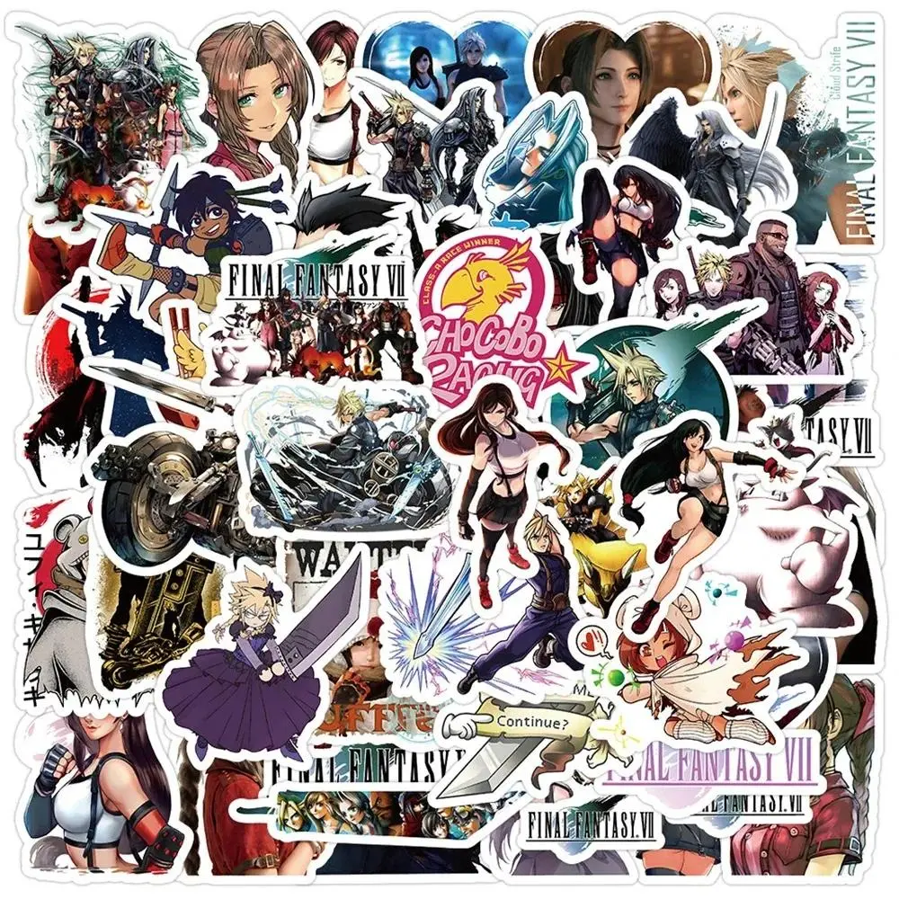 60pcs Final Fantasy Character Sticker Set - Warrior of Light, Cloud Strife, Aerith, Tifa Decals for Laptop, Phone, Skateboard (Toys & Hobbies, Arts & Crafts)