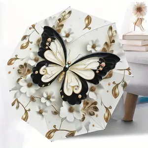 Automatic Folding Umbrella, Portable 8-Rib Design, Perfect for Rain and Sun, Ideal Gift for Christmas and Birthdays