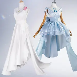 Re:ZERO - Starting Life in Another World Cosplay Costumes Emilia Rem Retro Sweet Uniform Dress Activity PartyRolePlay Clothing