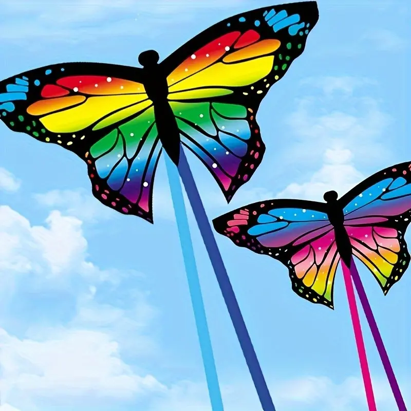 Butterfly Kite, Colorful Large Kite, Easy to Fly in Light Wind, Outdoor Flying Tool, Perfect for Beach Park Games, Gift for Friends Family