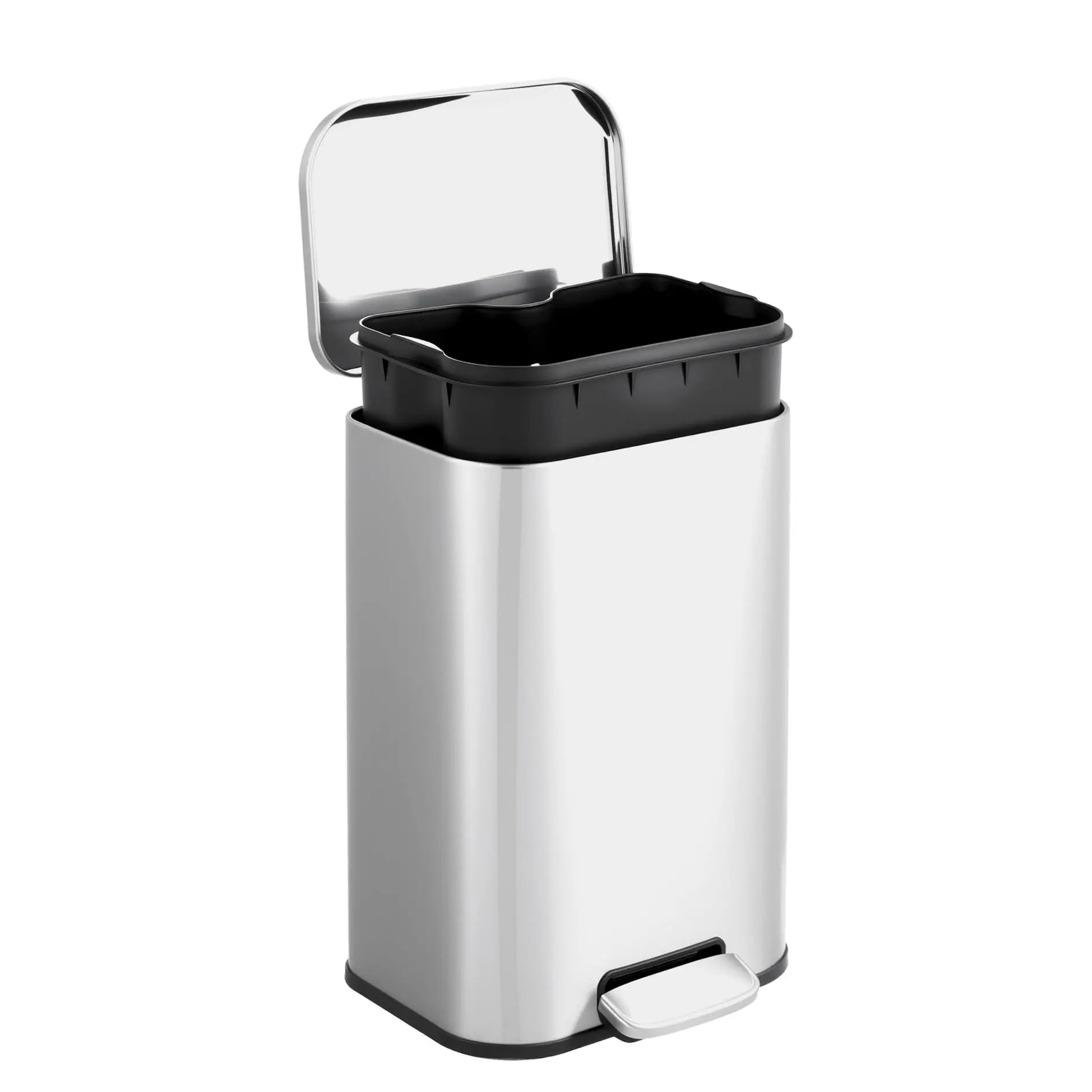 GARVEE 5.2 Gallon / 20L Stainless Steel Kitchen Waste Bin with Soft-Close Lid and Removable Inner Bucket, Suitable for Home, Office & Bathroom Use, Silver Finish