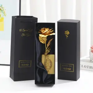 Foil Rose Flower with Gift Box & Card Eternal Rose Gifts Special Gift for Valentine's Day Thanksgiving Mother's Day Party Favors Decors
