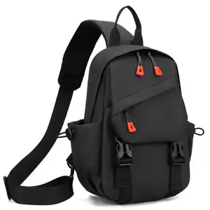 Men's Funky Peppy Baroque Romantic PU Leather Adjustable Strap Multi-Functional Chest Sling Bum Bag, Small Travel Daily Casual Daypack