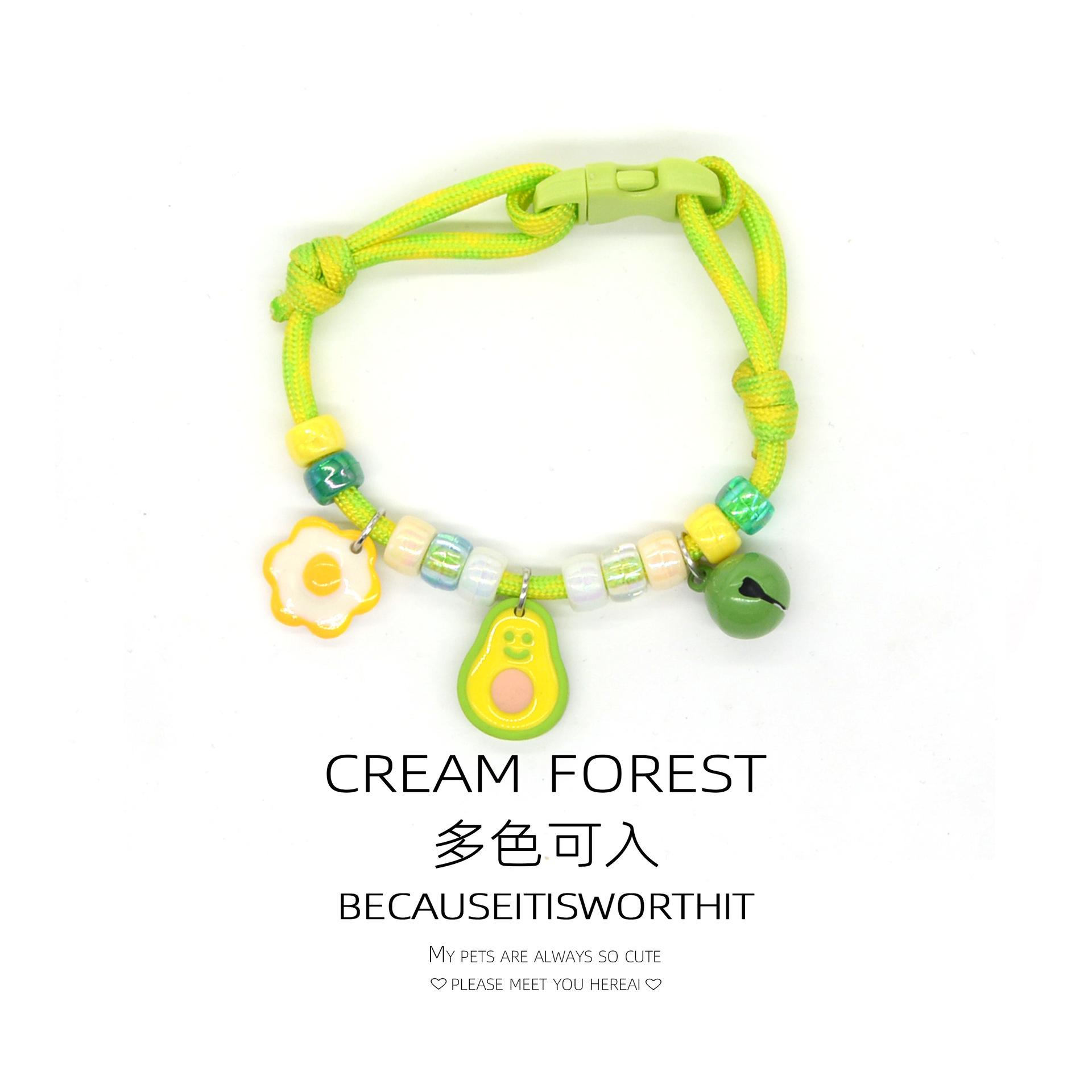 Cat and Dog Collar Necklace with Bell, Cute Paw Print, Simple Bell, Colorful Adjustable Collar