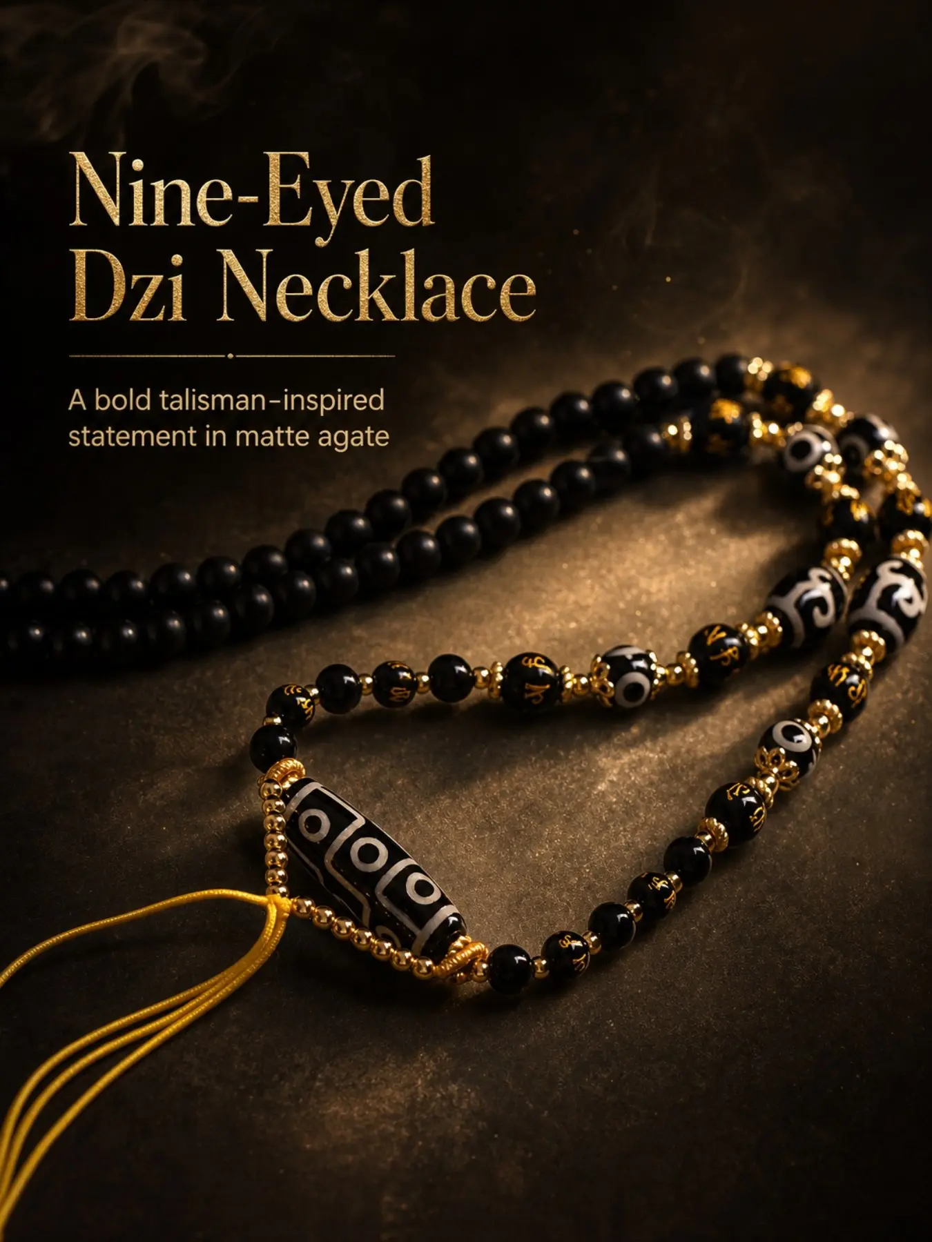 Original Tibetan Thangka Amulet Necklace, Oil-Rich Transparent Agate Beads, Adjustable Cord, Suitable for Commuting, Playing, Prayer, Gifting