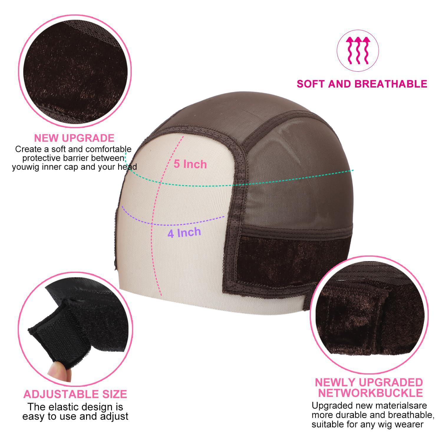 Lace Wig Grip Cap for Women, Transparent Lace Wig Caps for Hair Closures, Non Slip Wig Gripper for Keeping Wigs in Place, Adjustable Wig Cap with Grip Headband