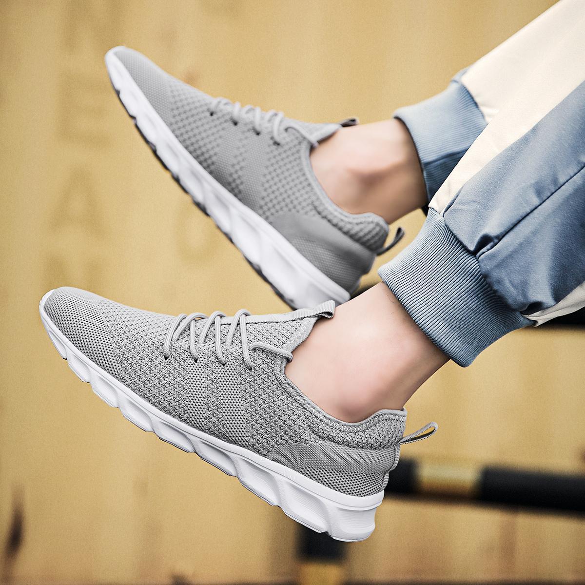 Casual Running Sport Shoes For Men's Outdoor Mesh Light Weight Breathable Athletic Fashion Sneakers Non Slip Walking Gym Shoes SpringStatements