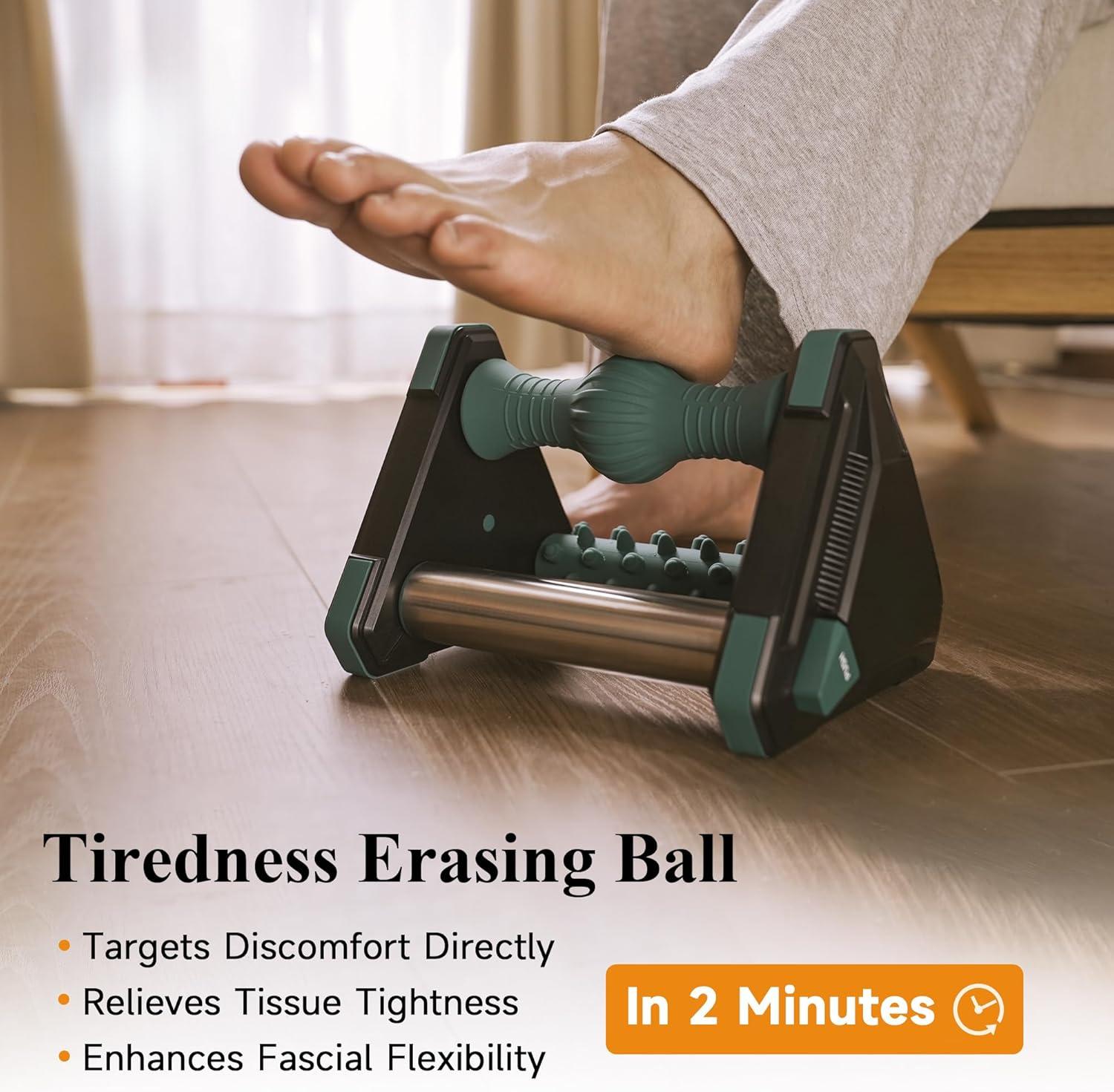 SUNDAY MIRTH Icing Plantar Fasciitis Relief in Seconds, Foot Massager for Circulation and Pain Relief, Reflexology Massage Tools with Ice Pack, Foot Roller for Neuropathy Pain Relief, Foot Health, Green