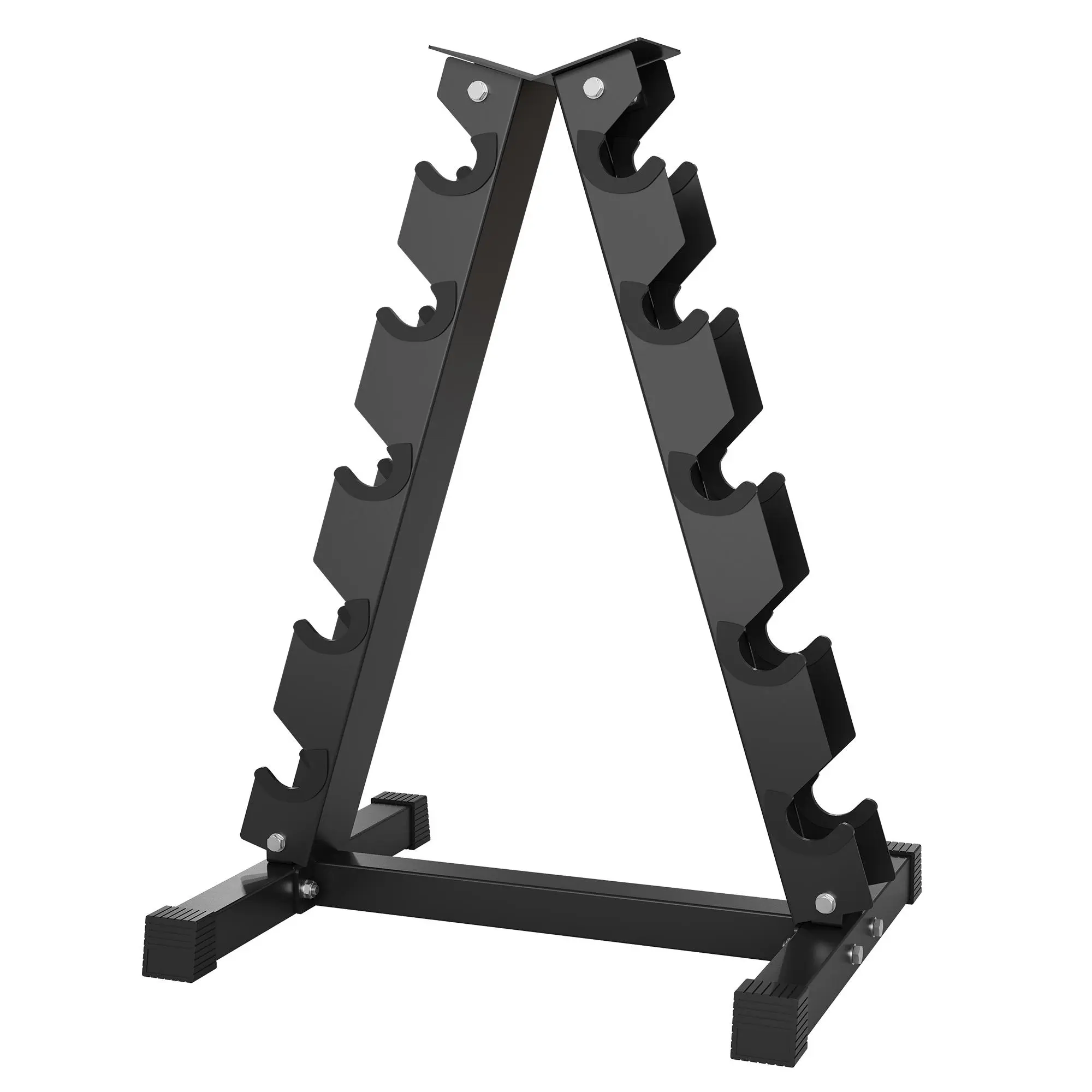 A-Frame 5-Tier Heavy Duty Dumbbell Rack – Carbon Steel Vertical Weight Organizer with Rubber Guards, Non-Slip Feet – Space-Saving Home Gym Storage, Global Dumbbell Compatibility