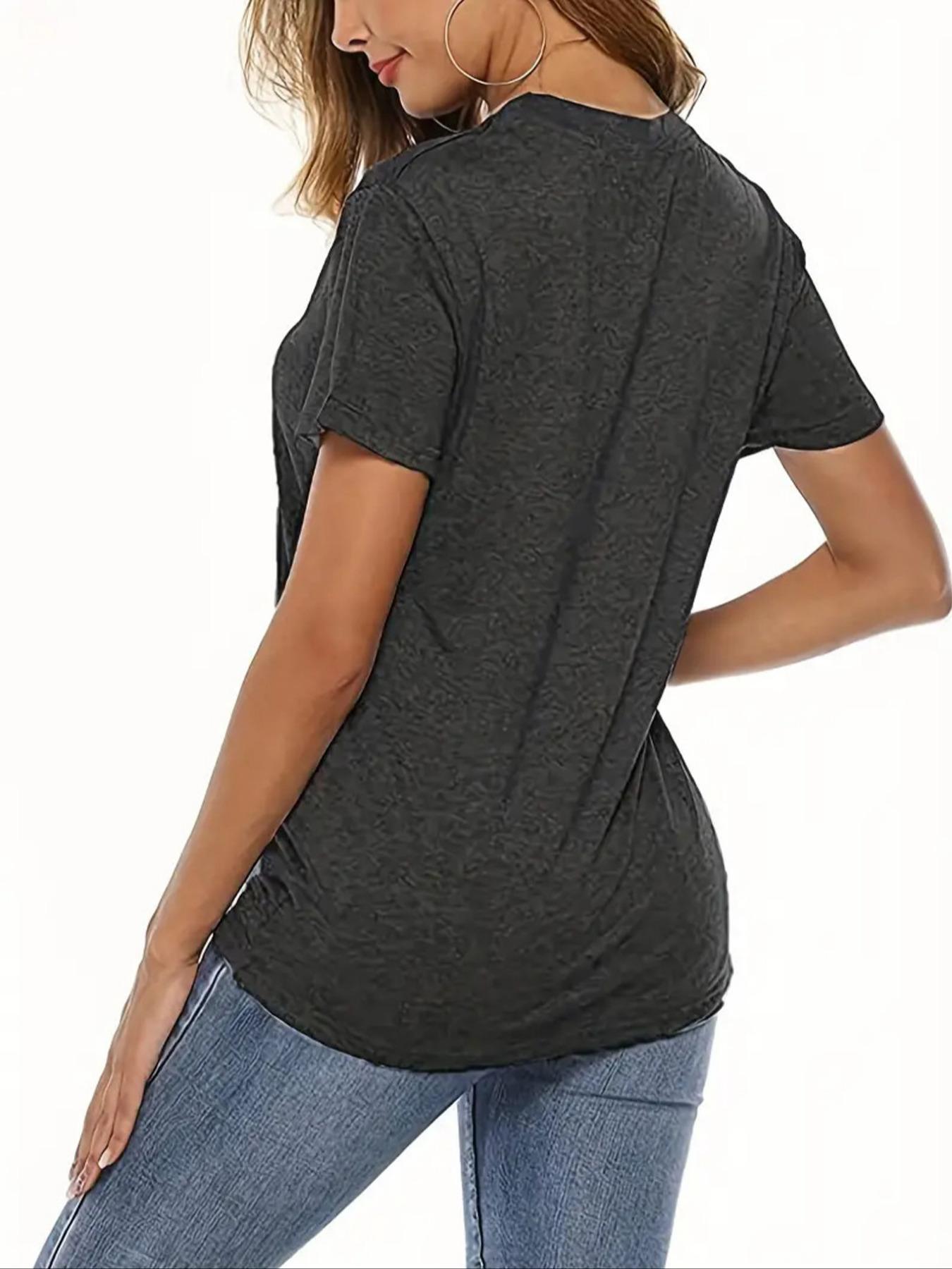 Women's Skeleton Print Round Neck Tee, Fashion Casual Short Sleeve T-shirt for Daily Wear, Ladies Summer Top, Womenswear, Casual Everyday Tops