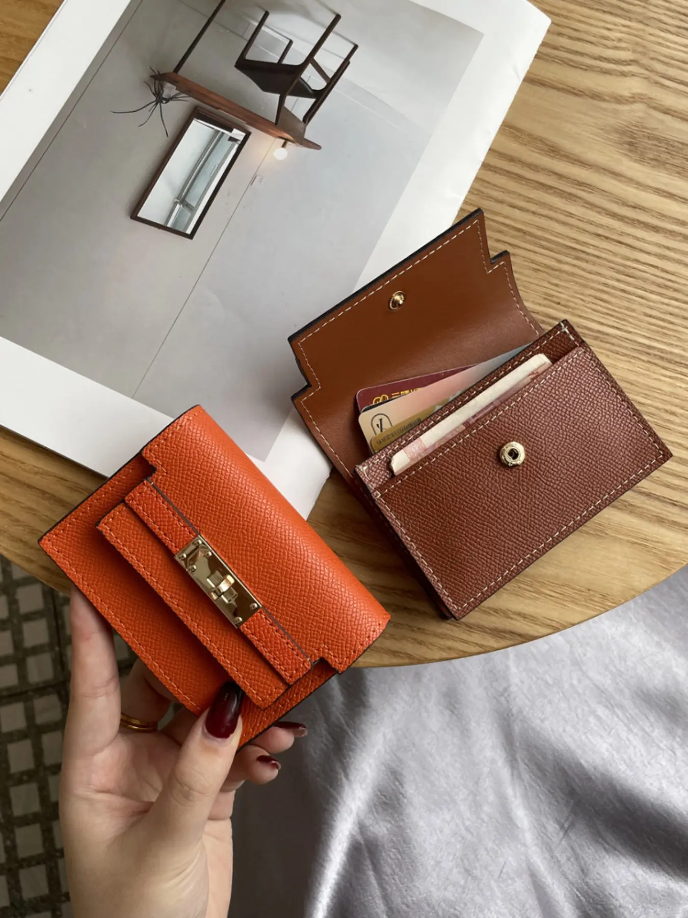 Leather Driver License Wallet for Women, Large Capacity High-End Coin Purse, Small Card Holder, Unisex Gift Idea, Elegant Minimalist Wallet, Genuine Leather Wallets