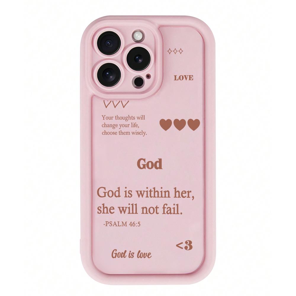 Creative Religious Quotes Pattern Phone Case, TPU Decorative Phone Protector Cover, Phone Accessories Compatible with iPhone 11 12 13 14 15 16 Pro Max, Casing