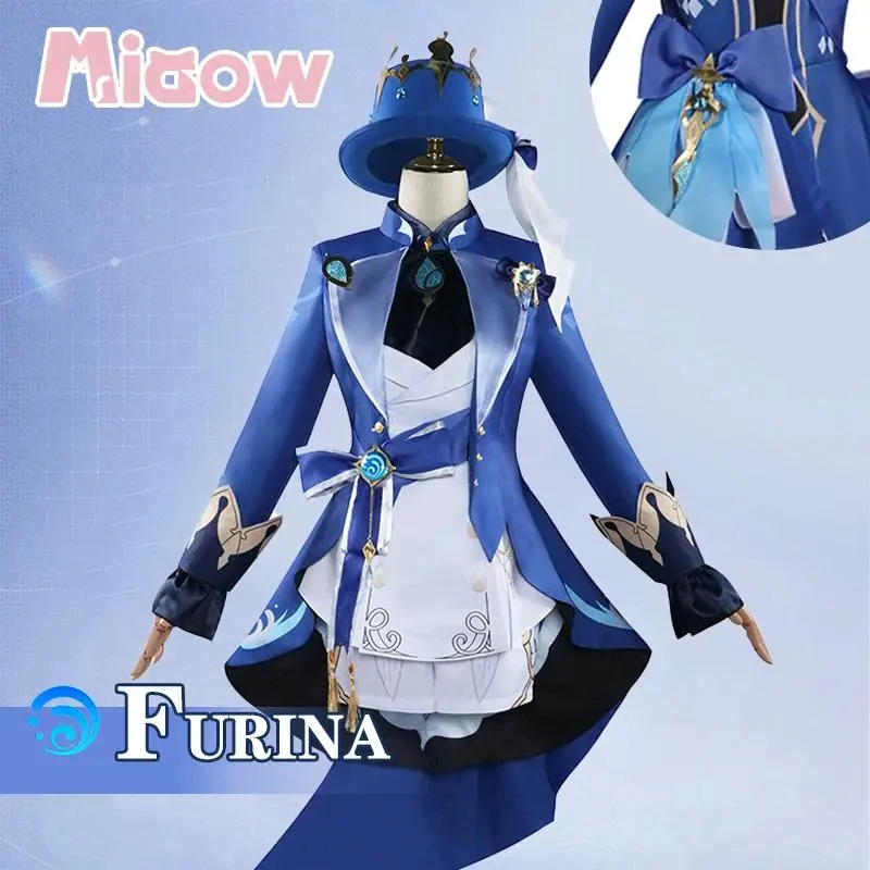 Game Genshin Furina de Fontaine Cosplay Costume Impact【XS-3XL】Miaow Costume High Quality Anime Cosplay Costume