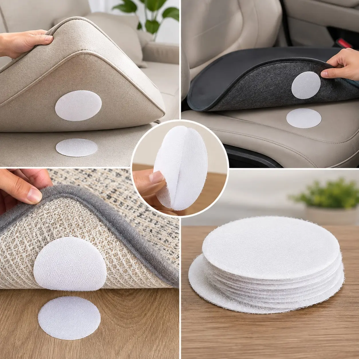 24pcs Self-Adhesive Non-Slip Mattress Pads, Reusable Furniture Grippers, Prevents Sliding for Couch Cushions, Bed Mat Stabilizers