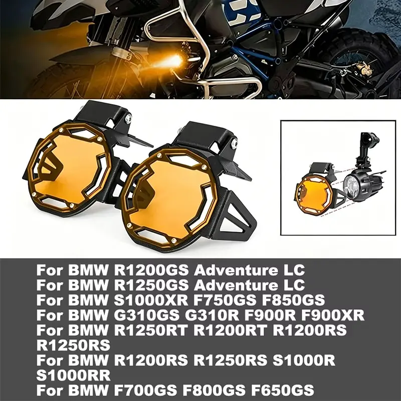 2pcs Motorcycle Headlight Protection Cover for Bmw R1200gs/r1250gs/f850gs/f750gs, Front Light Guard, Durable and Reliable