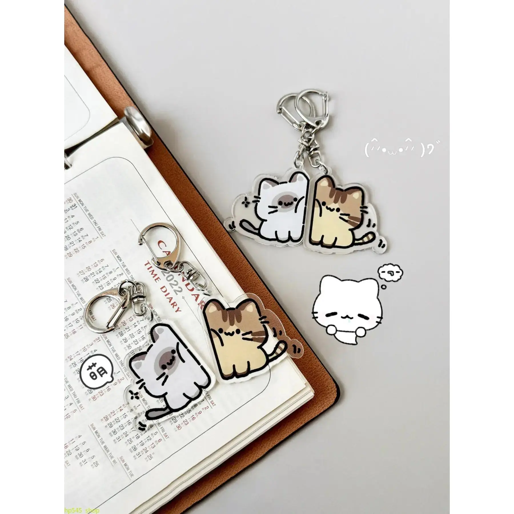 Cute Cat Pattern Acrylic Keychain Set, High Definition Clear Pet Pendant For Cat Lovers, Durable Fashion Key Ring Ornament, Fun Stylish Friendship Memorial Gift, Versatile Daily Bag & Key Decor Accessory
