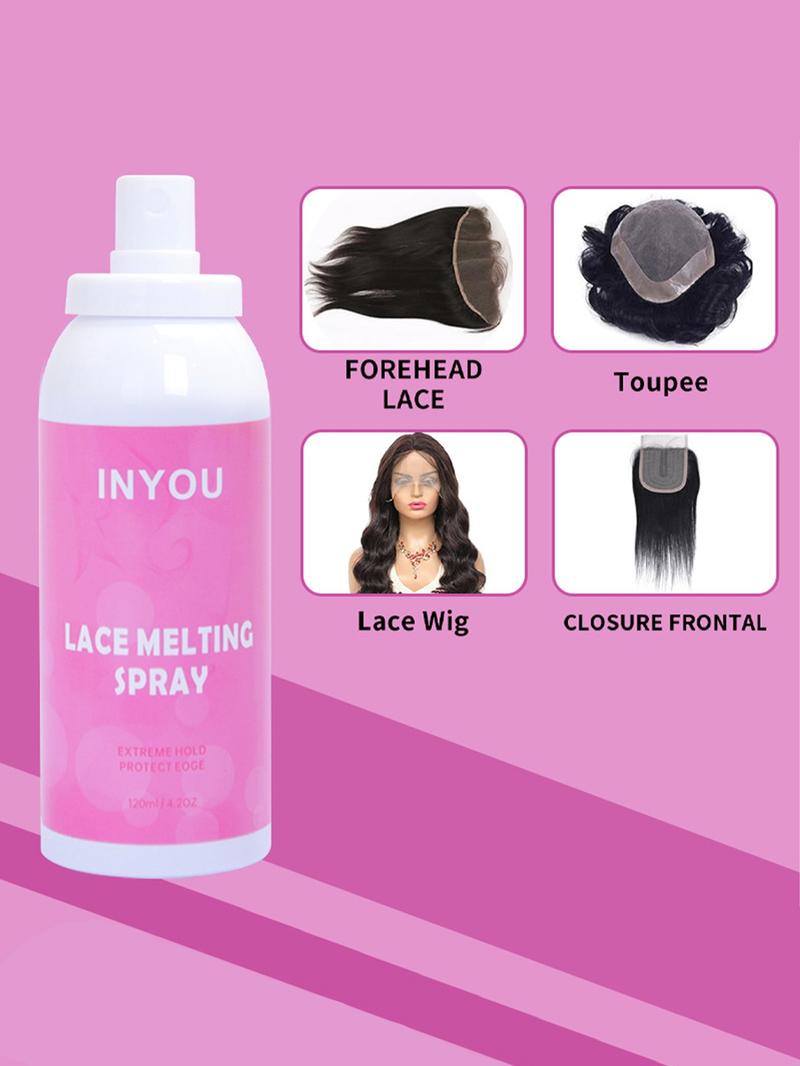 Lace Melting and Holding Spray Glue-Less Hair Adhesive for Wigs, Lace Bond Adhesive for Closure Wigs and Front Extensions, Strong Natural Finishing Hold with Control