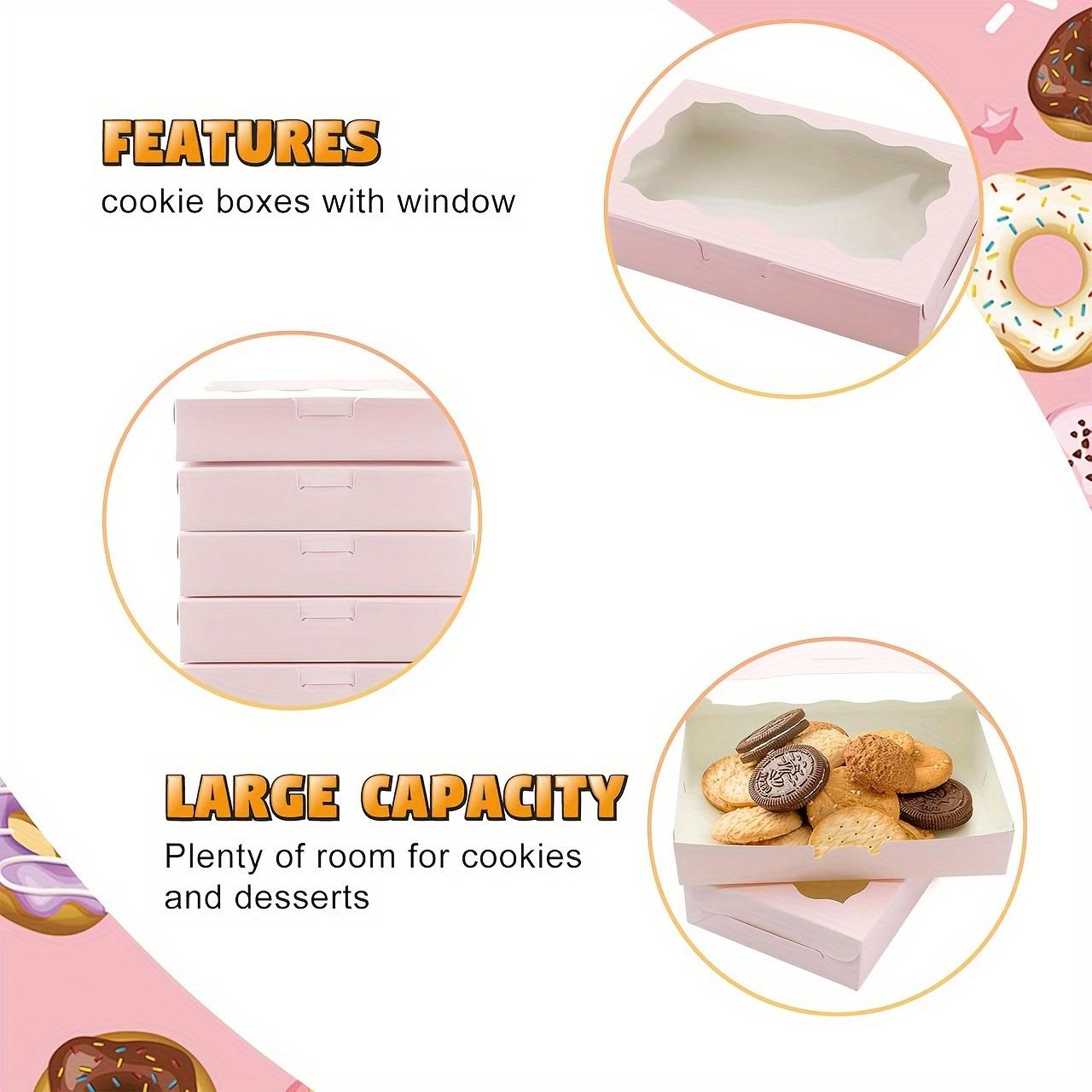 For Weddings, Christmas & Birthdays, Gift Packing Solution, 50 Pink Gift Boxes with Clear Window, Kraft Paper Candy & Cake Boxes, Effortlessly Handle Gift Packing, Gift Packing Supplies