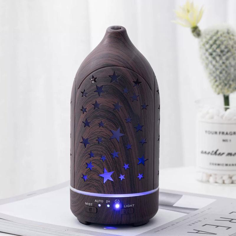 7 Color Star Hollow Air Humidifier & Aroma plant Diffuser, Essential Oil Diffuser with Ultra Quiet remote Operation, Auto Shut Off, Aromatherapy Machine for Relaxation in Home & Office, Air Purifier for Enhanced Ambiance Aromatherapy Diffuser with Lights