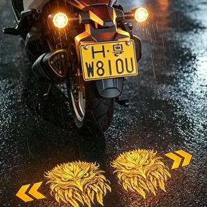 Motorcycle Projection Turn Signals, HD Eagle Pattern Ground Projector Lights, Multi-Color Cycling LED Warning Blinkers, High Brightness Waterproof LED Marker Lights for All Motorcycles E-Bikes